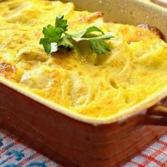 Рецепти:   Смачна апетитна картопляна запіканка із баклажаном