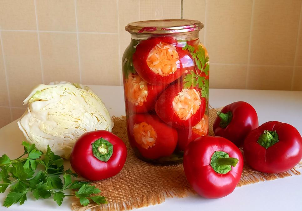 Рецепти:  Смачний болгарський перець, фарширований капустою