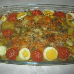 Рецепти:  Смачна ароматна запечена рибка з овочами