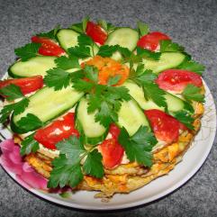 Рецепти:   Смачний ніжний овочевий тортик