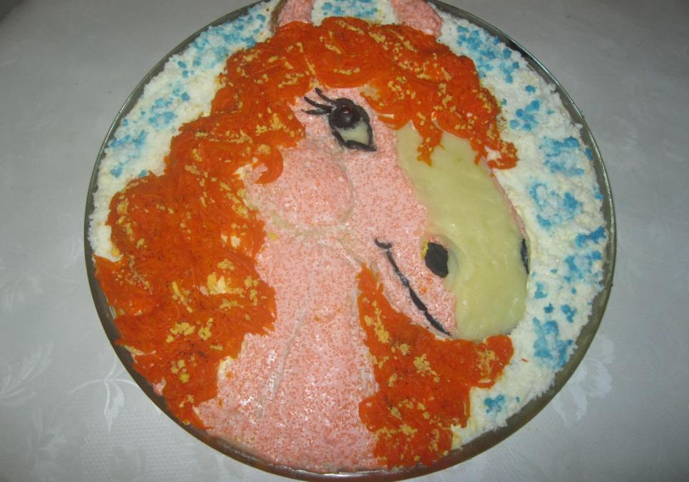 Рецепти:   Смачна апетитна новорічна закуска  «Вітаємо Вогняного Коня»