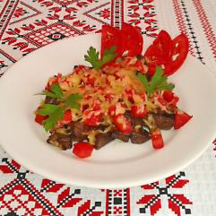 Рецепти:   Смачна ніжна ароматна печінка з помідорами та сиром