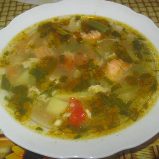 Рецепти:   Смачний поживний ароматний рибний суп із сьомги