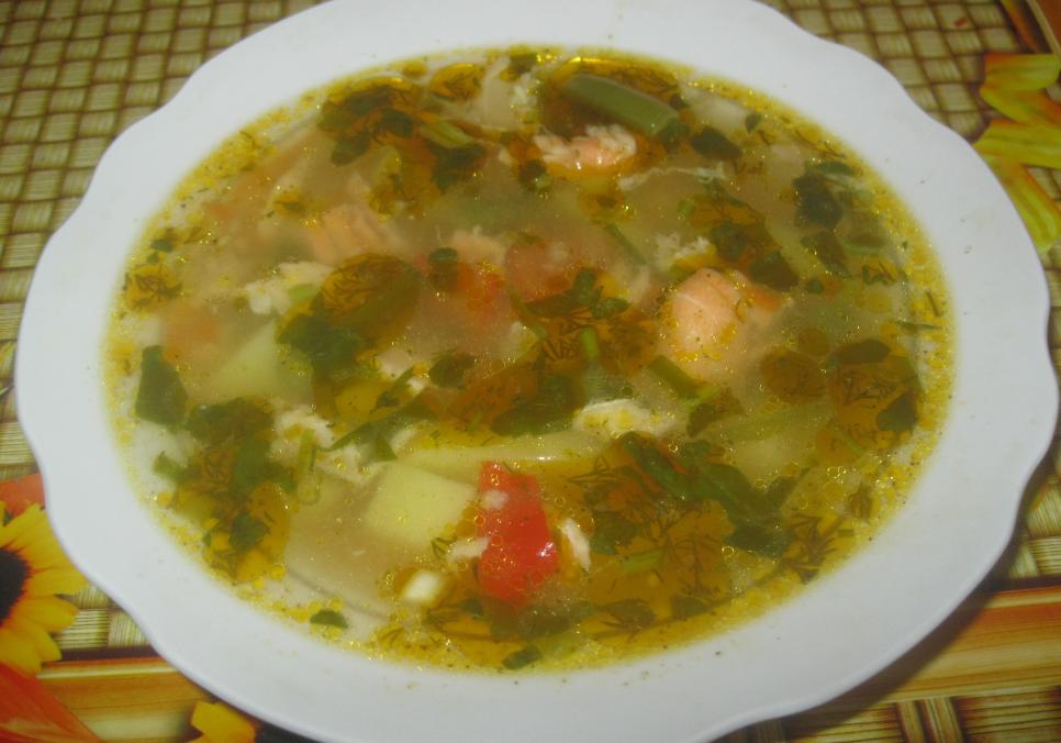 Рецепти:   Смачний поживний ароматний рибний суп із сьомги