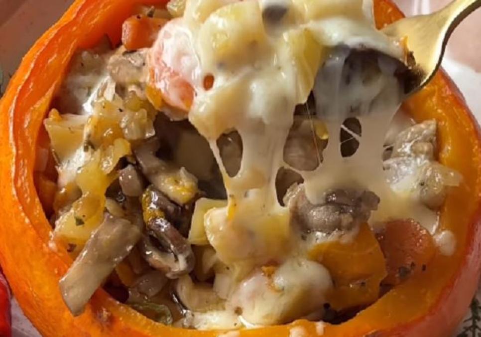 Рецепти:   Смачний ситний фарширований гарбуз