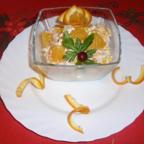 Смачний салат «Курка в апельсинах»