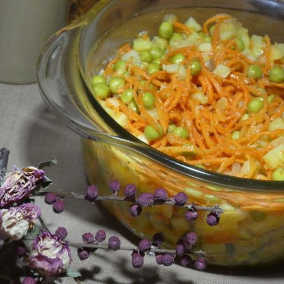 Рецепти салатів: Салат з картоплею і з морквою по-корейськи