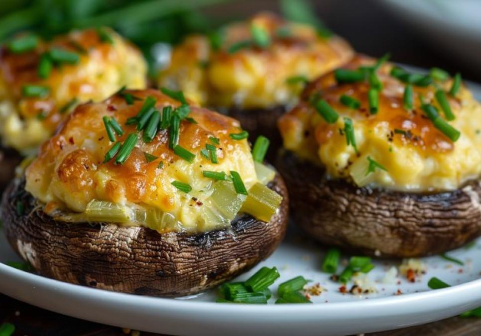 Рецепти:   Смачні апетитні  печериці, фаршировані рисом