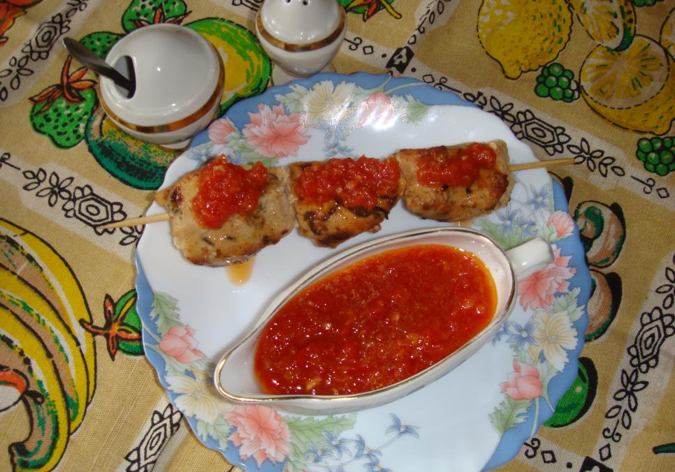 Рецепти:  Швидкий курячий шашлик у пікантному маринаді