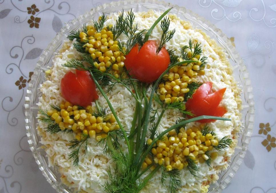 Рецепти:   Смачний домашній салат «Букет для коханої»