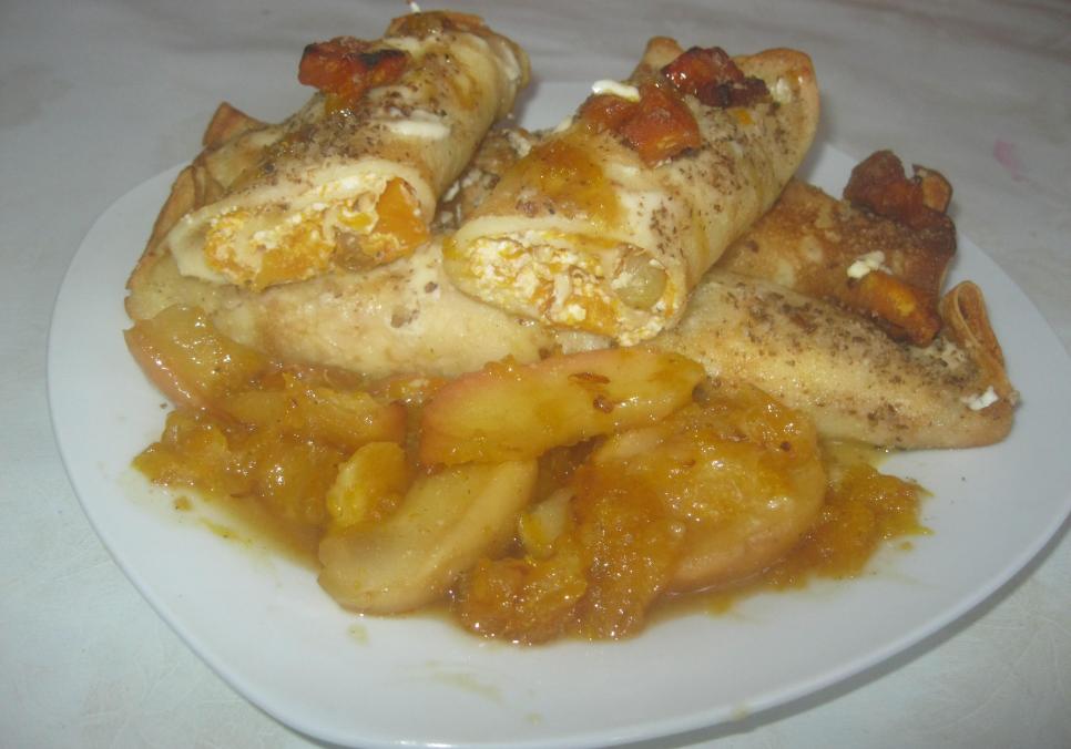 Рецепти:   Смачні домашні налисники з печеним гарбузом