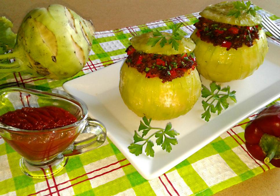 Рецепти:   Смачна домашня фарширована капуста кольрабі