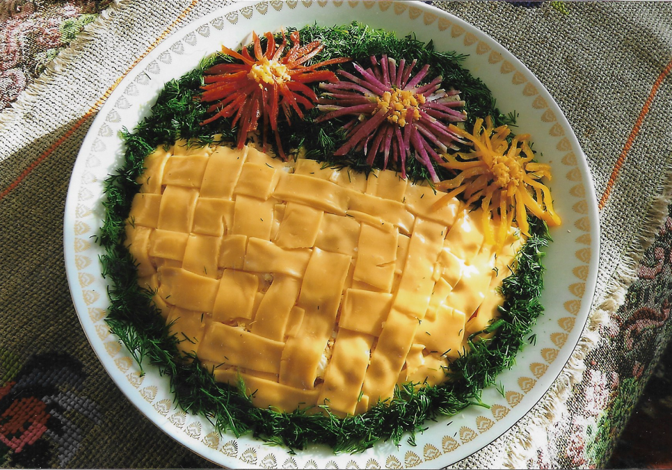 Рецепти:  Смачний домашній салат  "Овочевий кошичок"