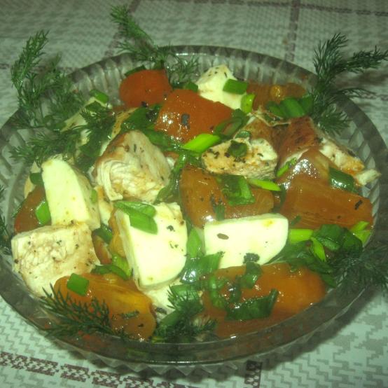 Рецепти:  Смачний оригінальний пікантний салат із хурмою