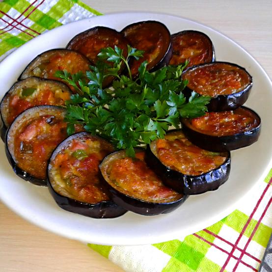 Рецепти:  Смачні ситні баклажанні кільця з начинкою