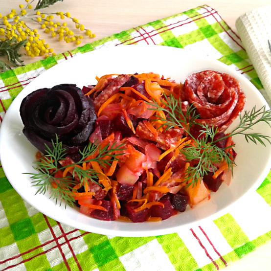 Рецепти:  Смачний домашній салат із корейською морквою та копченостями Рецепти:  Смачний домашній салат із корейською морквою та копченостями