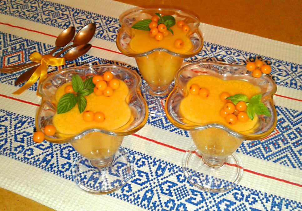 Рецепти:   Смачний домашній десерт «Обліпиховий золотий мус»